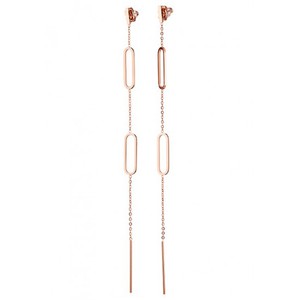 Γυναικεία σκουλαρίκια ατσάλι 316L ροζ-χρυσό Art 02068